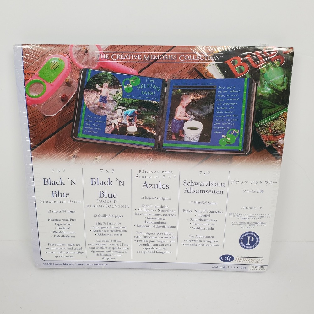 Creative Memories 7x7 Black 'n Blue Scrapbook Page Refill